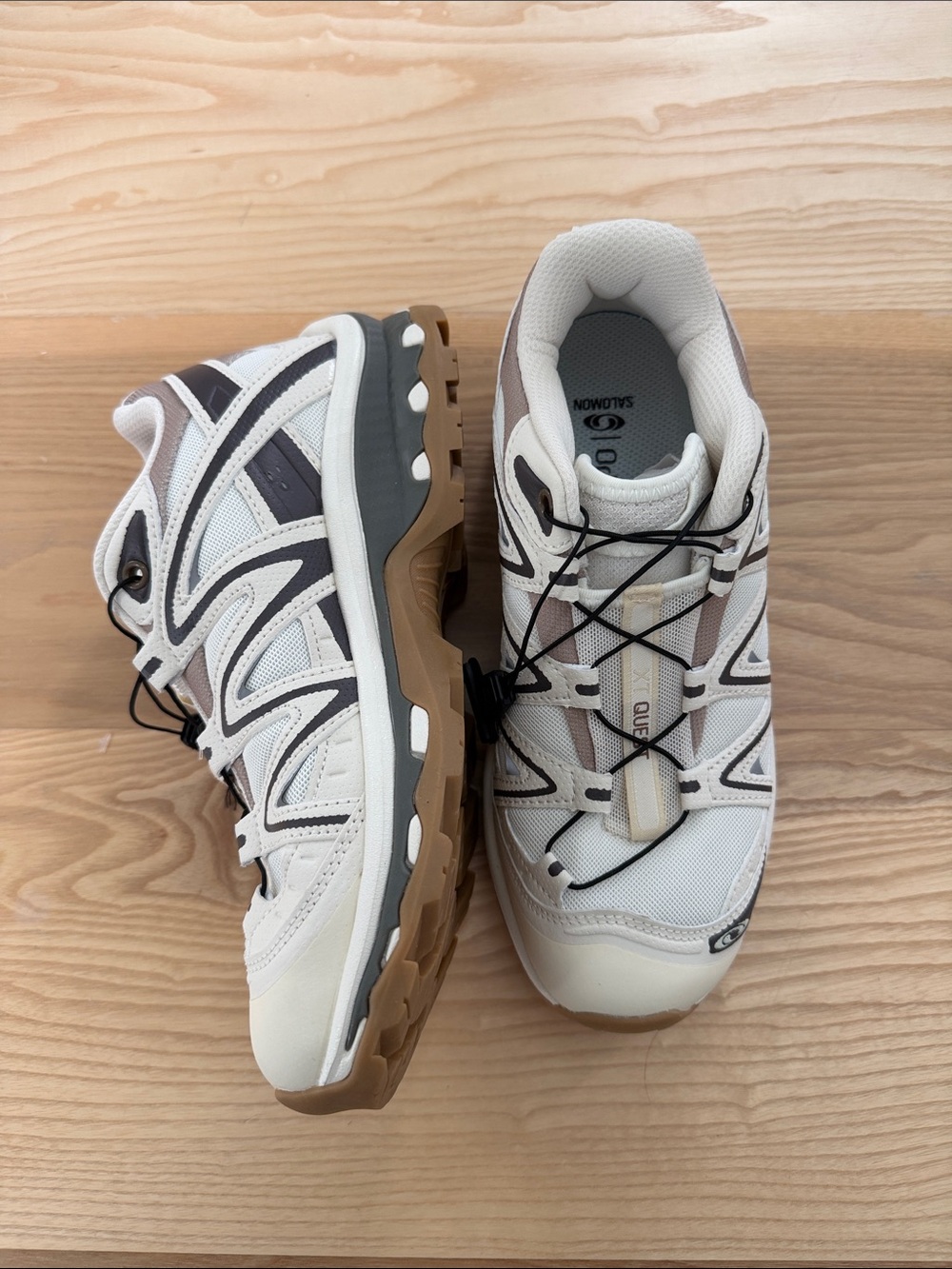Salomon Women’s White Taupe Gray Trail Sneakers